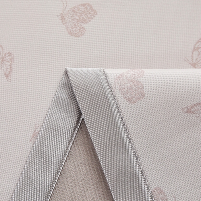 91家纺网 家纺一手货源 找家纺 曲宿家纺 2025新款高分子色织提花软凉席系列 蝴蝶-粉