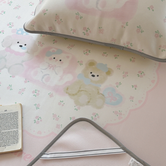 91家纺网 家纺一手货源 找家纺 美乐迪家纺 2025新款碳光凉感冰丝席 碎花汪