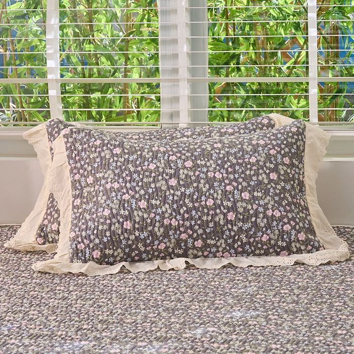 91家纺网 家纺一手货源 找家纺 X猫先生 2025新款法式全棉双层纱床盖套件夹棉床单三四件套（A类母婴级） 朵蔓