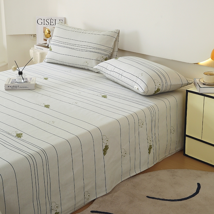 91家纺网 家纺一手货源 找家纺 爱彼家纺 2025新款锦柔老粗布席子凉席床单 条条龙