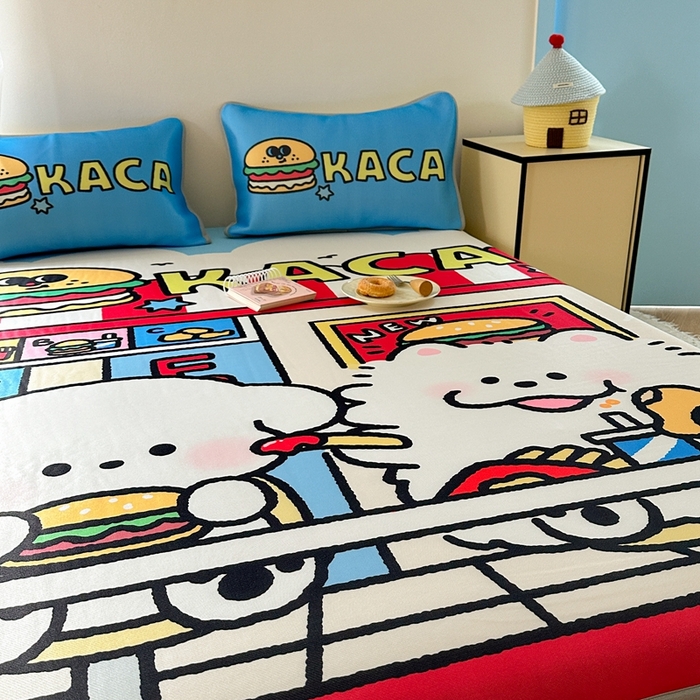 91家纺网 家纺一手货源 找家纺 美乐迪家纺 2025新款碳光凉感冰丝席 汉堡伙伴