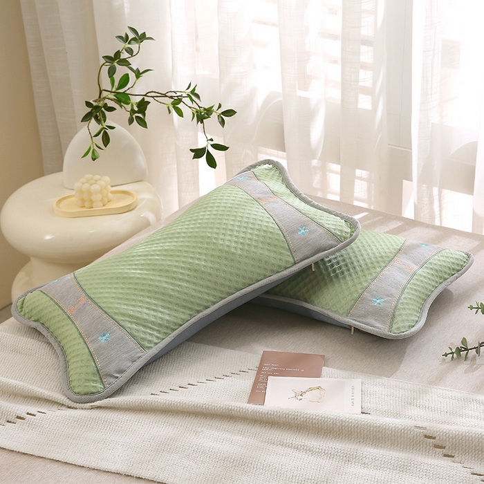 91家纺网 家纺一手货源 找家纺 （总）纽乐家纺 2025夏季夏凉茶香枕头冰丝凉感华夫格凉豆豆茶叶茉莉花枕头枕芯