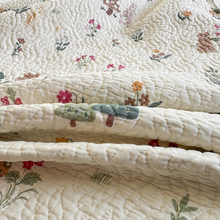 91家纺网 家纺一手货源 找家纺 宜梦家居【需要买家秀请联系老板】 2025新款双面纯棉夹层新疆棉花高温砂洗全棉床盖 仙草兔