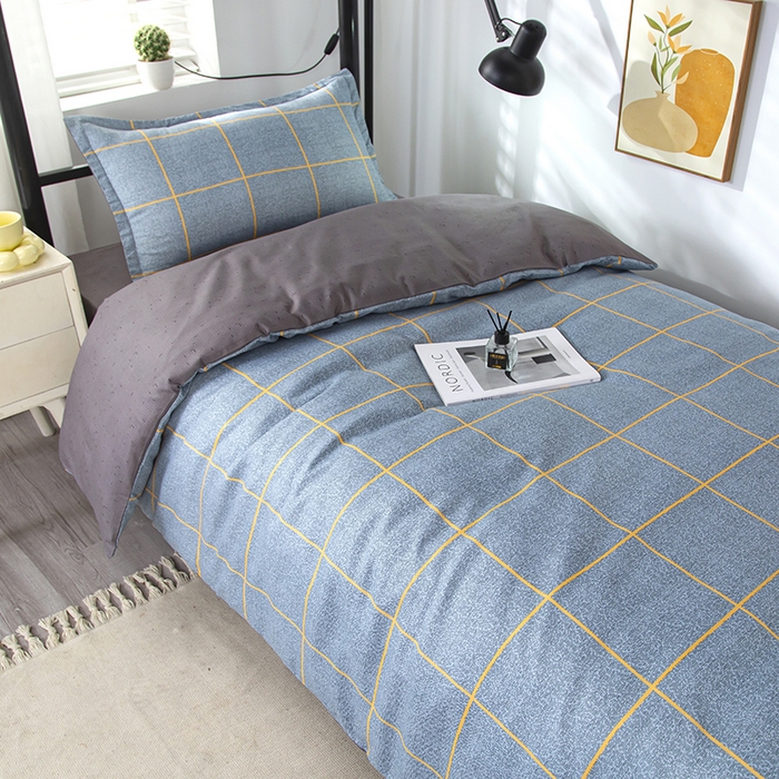 91家纺网 家纺一手货源 找家纺 悦织湾家纺 2025新款印花学生宿舍亲肤芦荟棉三件套单双人四件套轻奢印花磨毛床上用品 富士山下