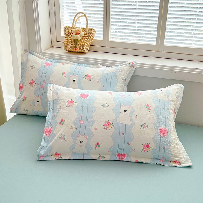 91家纺网 家纺一手货源 找家纺 西域种棉人·千百笠 2025新款A类新疆棉花夏凉被加宽包边水洗棉卡通印花吸湿透气棉花夏被空调被 凌香 爱心狗