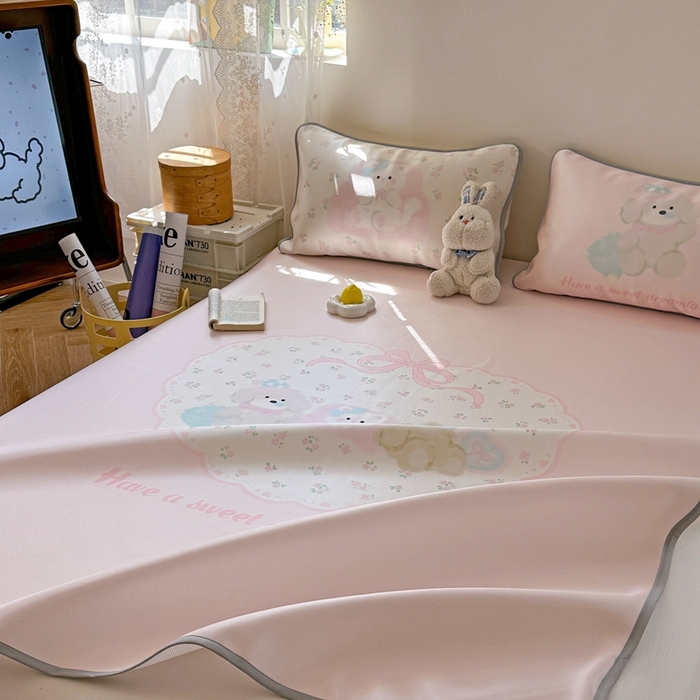 91家纺网 家纺一手货源 找家纺 美乐迪家纺 2025新款碳光凉感冰丝席 碎花汪