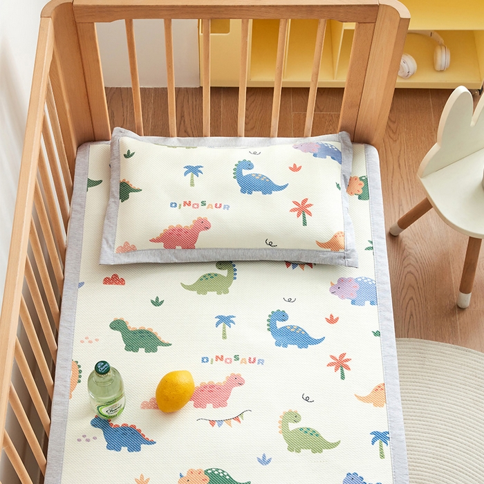 91家纺网 家纺一手货源 找家纺 嗨生活 2025新款A类儿童冰藤枕套 幼儿园枕套 儿童枕套 恐龙园