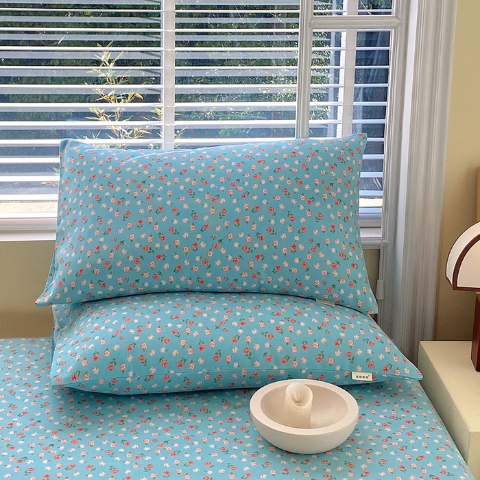 91家纺网 家纺一手货源 找家纺 爱彼家纺 2025新款锦柔老粗布席子凉席床单 蓝玫瑰