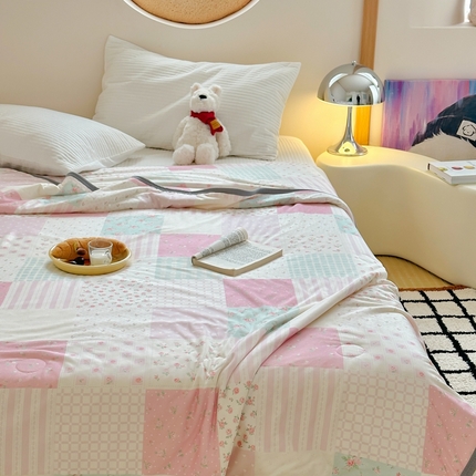 觅糖家纺 2025新款软糯针织云柔大豆夏被 暖暖