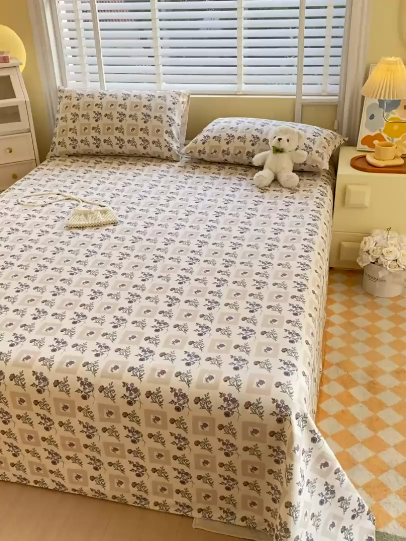 91家纺网 家纺一手货源 找家纺 爱彼家纺 2025新款锦柔老粗布席子凉席床单 漫花