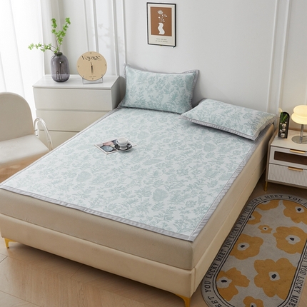 91家纺网 家纺一手货源 找家纺 （总）曲宿家纺 2025新款A类高分子色织提花软凉席系列