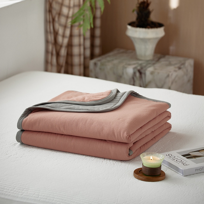 91家纺网 家纺一手货源 找家纺 安莱生活 2025新款全棉纯棉云感针织棉双拼夏被夏凉被空调被 黛莎双拼