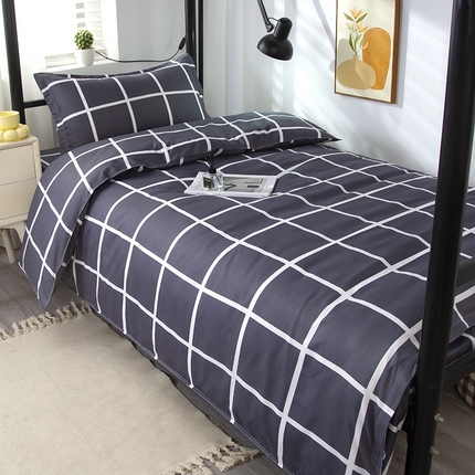 悦织湾家纺 2025新款印花学生宿舍亲肤芦荟棉三件套单双人四件套轻奢印花磨毛床上用品 梦格