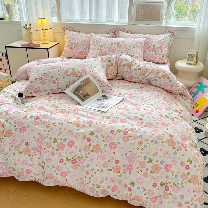 91家纺网 家纺一手货源 找家纺 红粉佳人家纺 2025春夏新款A类全棉纯棉12868纯棉单被套 倾心之恋