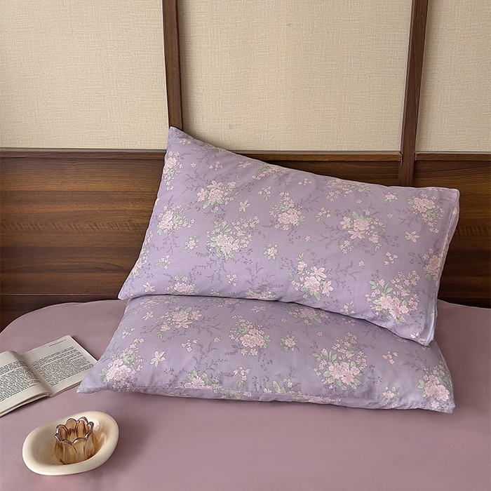 91家纺网 家纺一手货源 找家纺 优品阁  2025新款A类全棉有氧双层纱四件套 安然花语