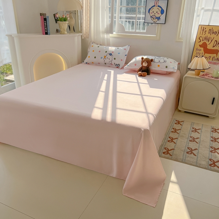 91家纺网 家纺一手货源 找家纺 悦织湾家纺 2025新款亲肤芦荟棉四件套轻奢印花磨毛床上用品亲肤棉四件套 彩点小熊