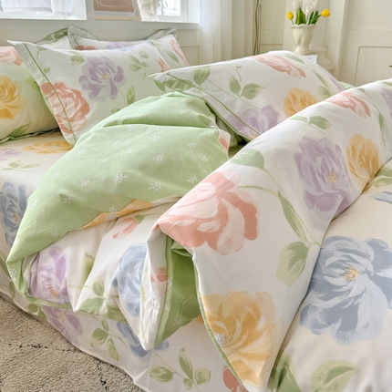 91家纺网 家纺一手货源 找家纺 （总）红粉佳人家纺 2025春夏新款全棉纯棉12868纯棉单被套