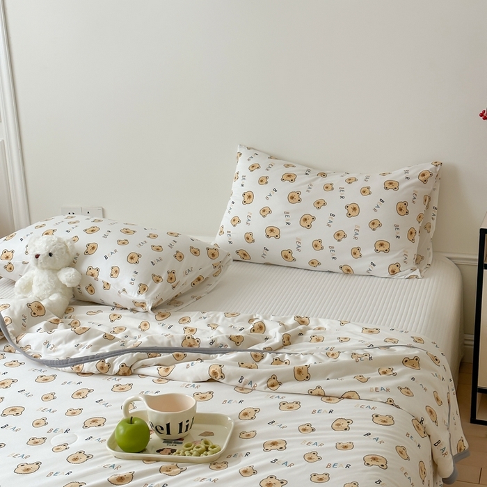 91家纺网 家纺一手货源 找家纺 觅糖家纺 2025新款软糯针织云柔大豆夏被 小白熊