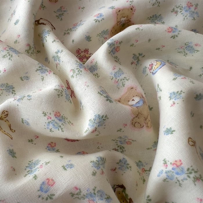 91家纺网 家纺一手货源 找家纺 优品阁  2025新款A类全棉有氧双层纱四件套 萌宠花园