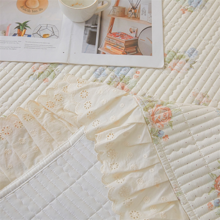 91家纺网 家纺一手货源 找家纺 （总）恒爱家纺2025新款全棉纯棉韩版花边床盖