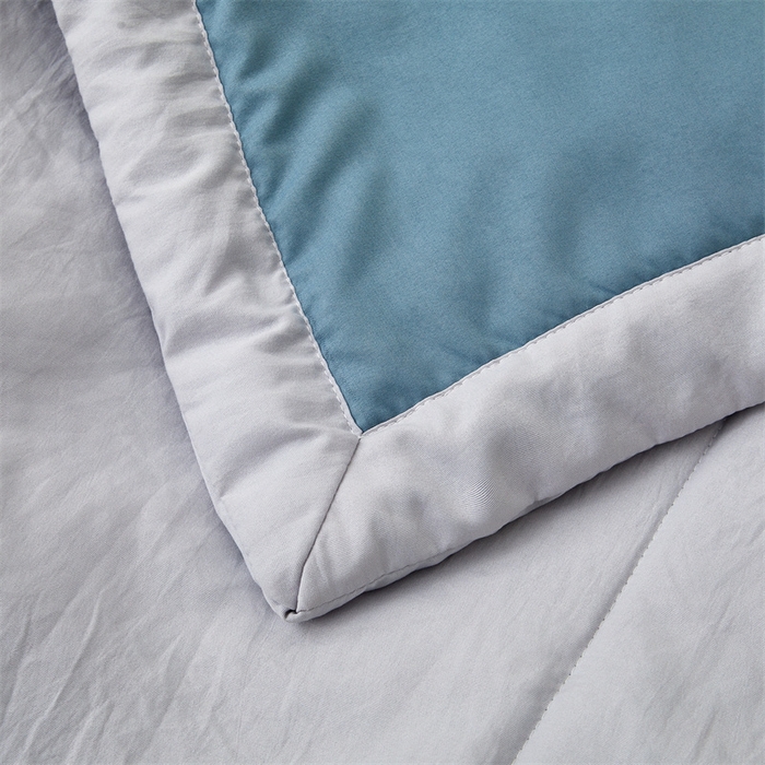 91家纺网 家纺一手货源 找家纺 西域种棉人·千百笠 2025新款A类100%新疆棉花夏凉被纯棉全棉填充毛巾绣绣花纯色双拼原棉空调被夏被 云暖-海岛蓝