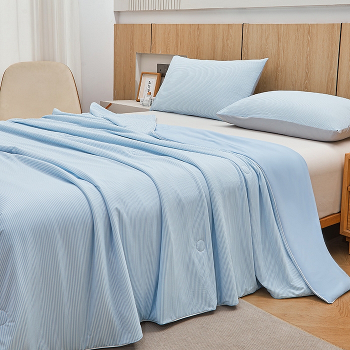 91家纺网 家纺一手货源 找家纺 （总）金喜 2025新款A类高克重冰丝夏被云母凉感夏凉被子（10%氨纶）