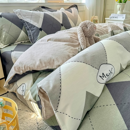 红粉佳人家纺 2025春夏新款A类全棉纯棉12868纯棉单被套 罗纳之约