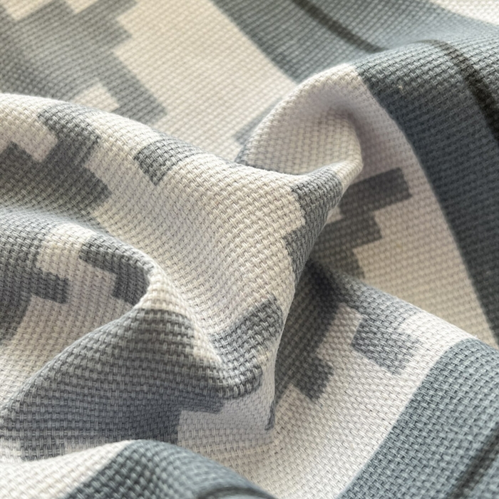 91家纺网 家纺一手货源 找家纺 新印象  2025新款花边老粗布床单款床笠款三件套蓝色千鸟格