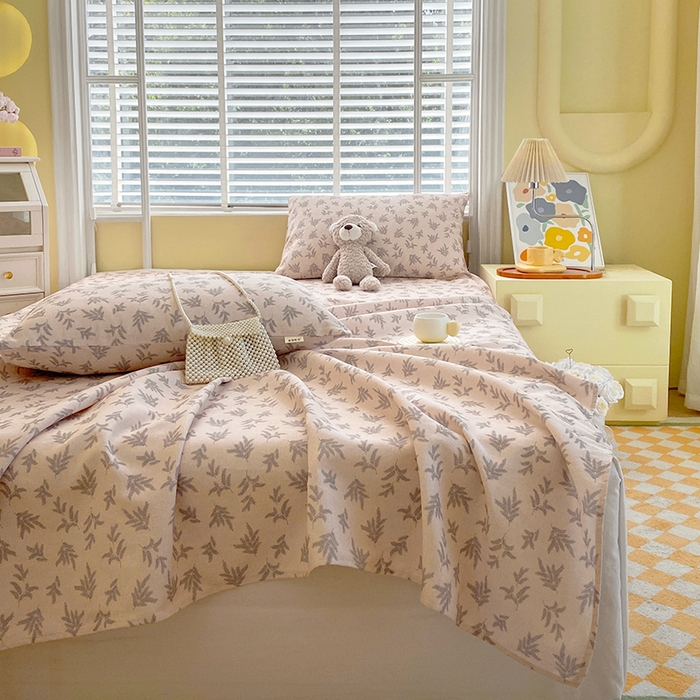 91家纺网 家纺一手货源 找家纺 爱彼家纺 2025新款锦柔老粗布席子凉席床单 漫花