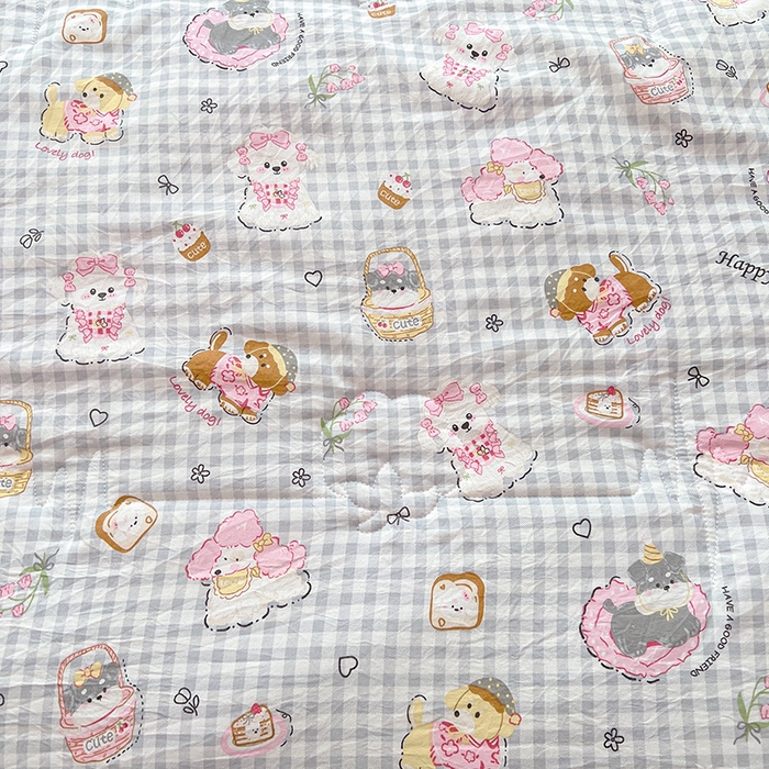 91家纺网 家纺一手货源 找家纺 西域种棉人·千百笠 2025新款A类新疆棉花夏凉被加宽包边水洗棉卡通印花吸湿透气棉花夏被空调被 凌香 童趣