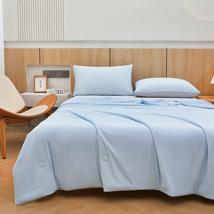 91家纺网 家纺一手货源 找家纺 （总）金喜 2025新款A类高克重冰丝夏被云母凉感夏凉被子（10%氨纶）