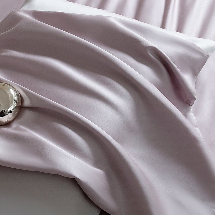 91家纺网 家纺一手货源 找家纺 云栖家居 202560支兰精天丝纯拼色四件套 紫灰银灰