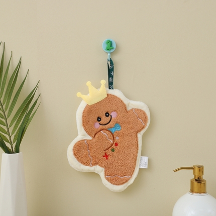 91家纺网 家纺一手货源 找家纺 （总）彩虹毛巾 2025新款珊瑚绒卡通可挂式加厚吸水不掉毛可爱小毛巾厨房洗手间挂巾便携式懒人擦手布-圣诞系列