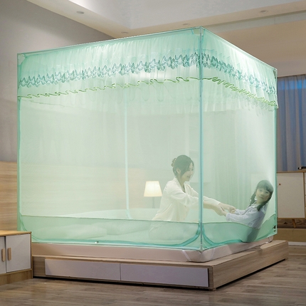 夏彩 2025新款U型三开门外穿坐床蚊帐系列-货号88538/88539 88538水绿