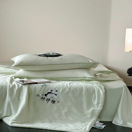 91家纺网 家纺一手货源 找家纺 （总）卡巴伦2025新款A类天竹刺绣蚕蛹蛋白纤维夏被四件套