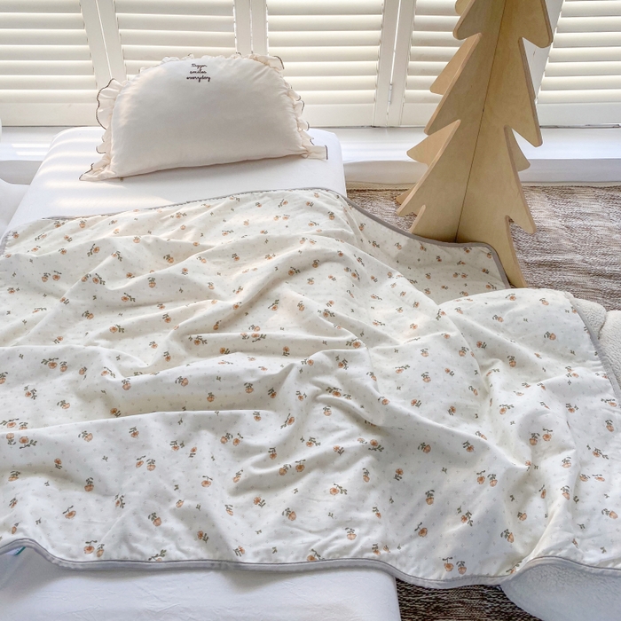 91家纺网 家纺一手货源 找家纺 潮邦 2025新款全棉双层纱多功能盖毯 秋之花