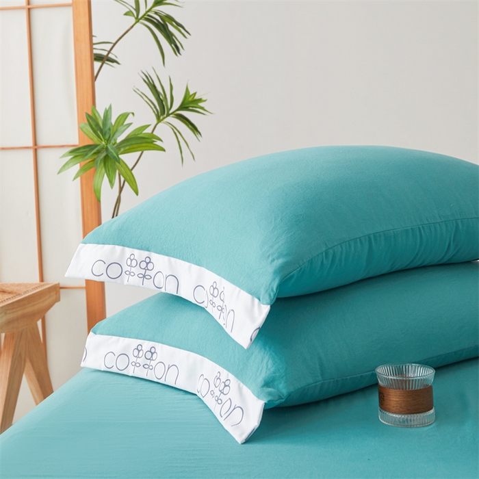 91家纺网 家纺一手货源 找家纺 西域种棉人·千百笠 2025新款A类100%新疆棉花夏凉被纯棉全棉填充毛巾绣绣花纯色双拼原棉空调被夏被 千寻蔚蓝