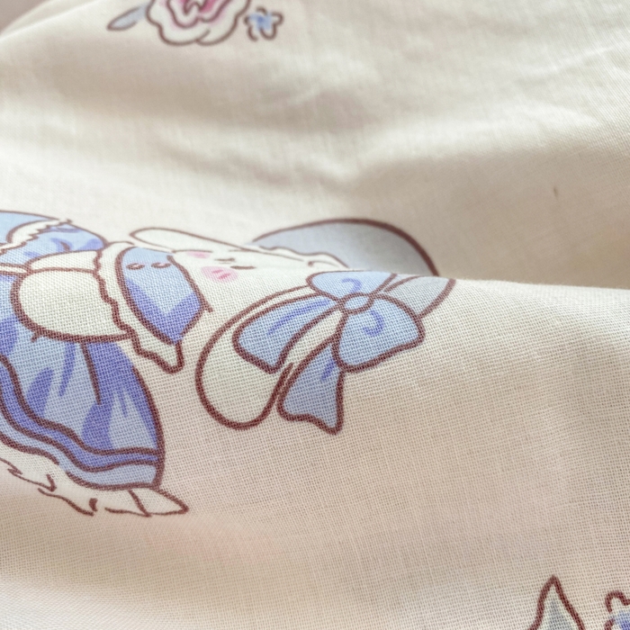 91家纺网 家纺一手货源 找家纺 潮邦 2025新款全棉双层纱多功能盖毯 雨伞兔