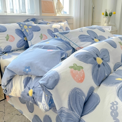 91家纺网 家纺一手货源 找家纺 （总）红粉佳人家纺 2025春夏新款全棉纯棉12868纯棉单被套