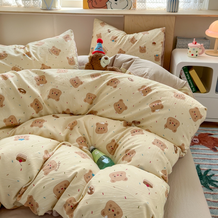 91家纺网 家纺一手货源 找家纺 （总）冕悠家纺 2025新款A类高克重糯叽叽超柔糯水洗棉印花四件套