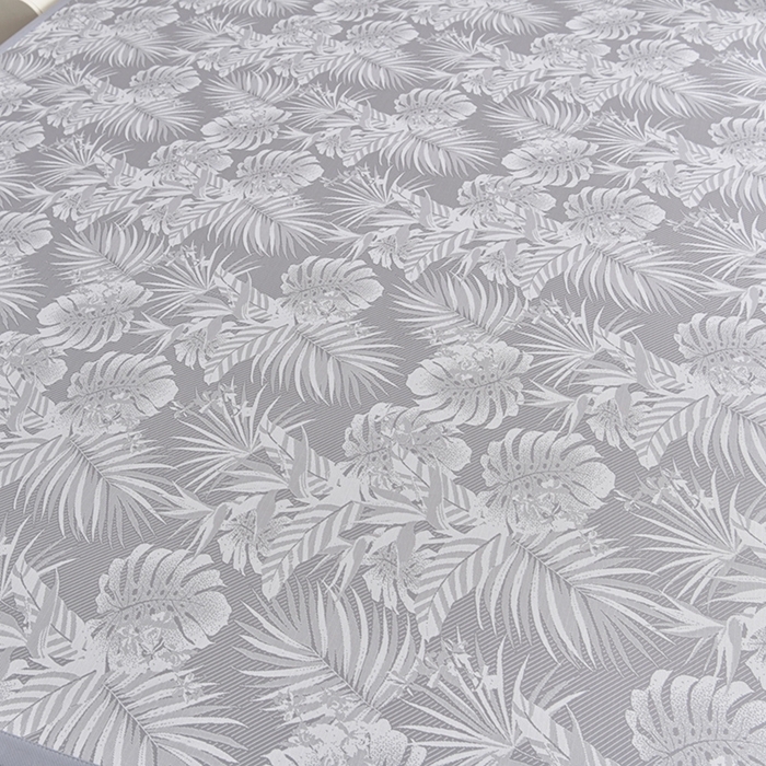 91家纺网 家纺一手货源 找家纺 芯诗曼家纺 2025新款三明治凉感丝提花冰丝席凉席 叶语恋-灰床席款