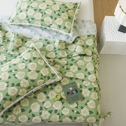 91家纺网 家纺一手货源 找家纺 （总）萌宝 2025老粗布新款纯棉细纱三枚缎卡帆布花边款软凉席床单提供买家秀