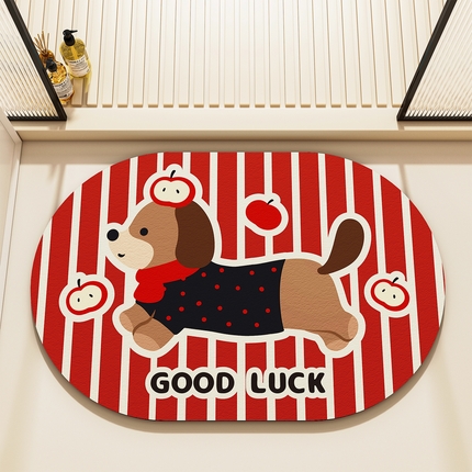 91家纺网 家纺一手货源 找家纺 （总）卡初家居（原微来）2025新款双面防滑浴室硅藻泥地垫-小狗