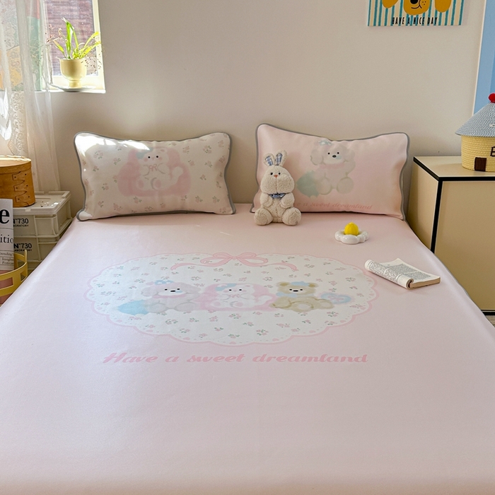 91家纺网 家纺一手货源 找家纺 美乐迪家纺 2025新款碳光凉感冰丝席 碎花汪