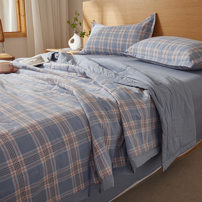 91家纺网 家纺一手货源 找家纺 西域种棉人·千百笠 2025新款A类100%新疆棉花夏凉被纯棉全棉填充原棉空调被手工宽边水洗棉夏被 罗宾格