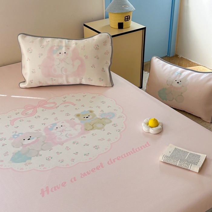 91家纺网 家纺一手货源 找家纺 美乐迪家纺 2025新款碳光凉感冰丝席 碎花汪