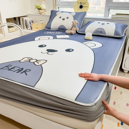 91家纺网 家纺一手货源 找家纺 （总）斯尔顿 2025新款炭光冰丝凉席-床笠款