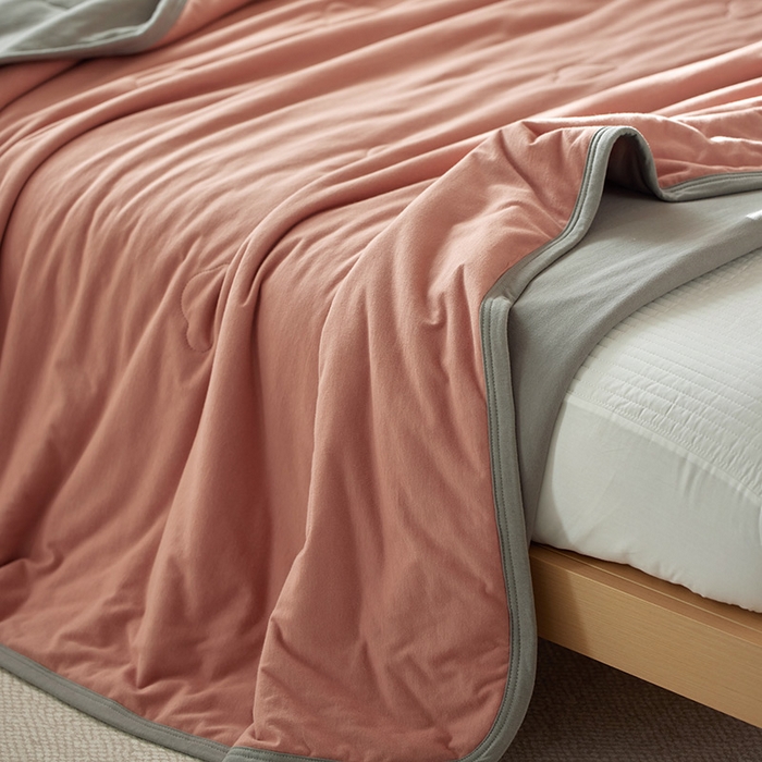 91家纺网 家纺一手货源 找家纺 安莱生活 2025新款全棉纯棉云感针织棉双拼夏被夏凉被空调被 黛莎双拼