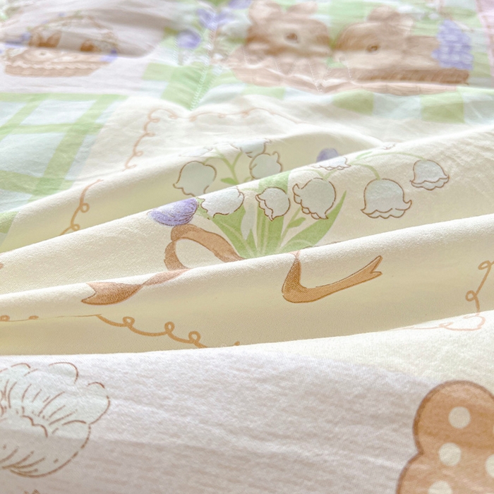 91家纺网 家纺一手货源 找家纺 西域种棉人·千百笠 2025新款A类新疆棉花夏凉被加宽包边水洗棉卡通印花吸湿透气棉花夏被空调被 凌香 宠物格