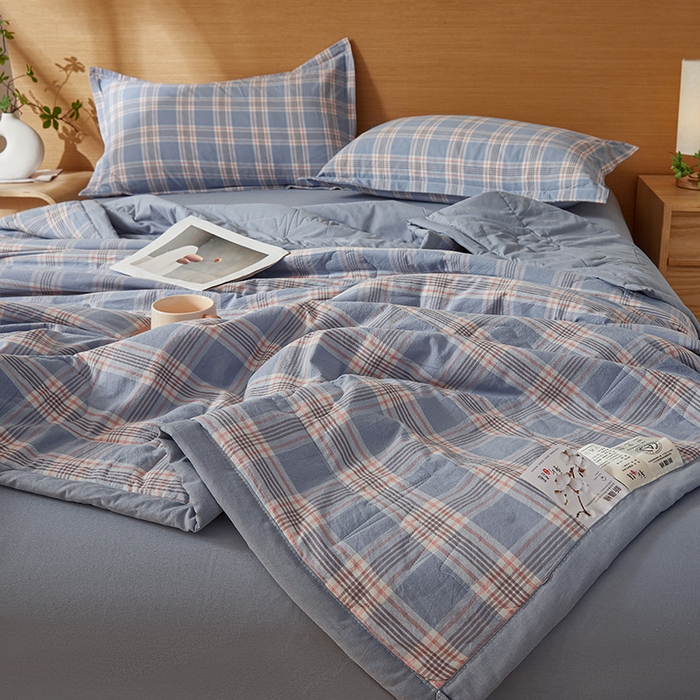 91家纺网 家纺一手货源 找家纺 西域种棉人·千百笠 2025新款A类100%新疆棉花夏凉被纯棉全棉填充原棉空调被手工宽边水洗棉夏被 罗宾格